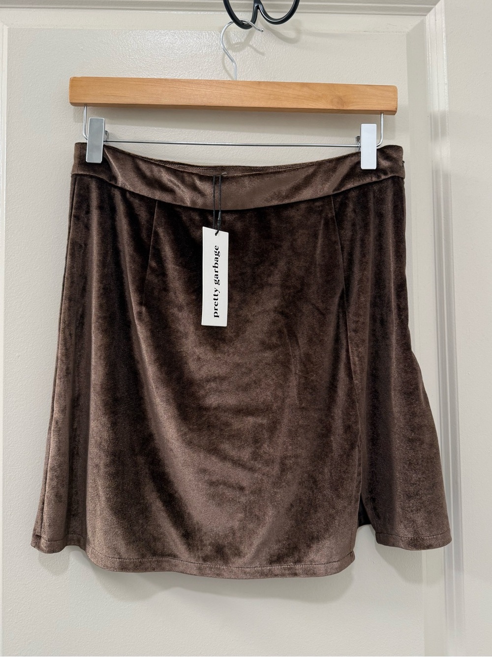 Pretty Garbage Brown Velvet Mini Skirt